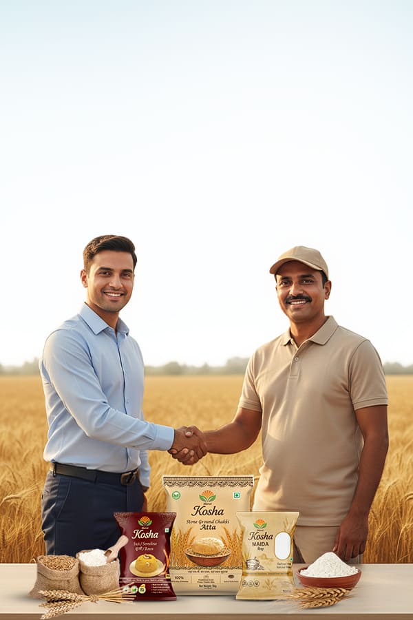 Kosha Products in a Wheat Field